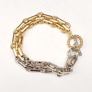 Silver and Gold 2 Tone Gold Plated Bracelet